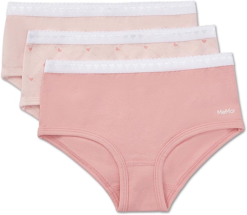 MeMoi Girls' 3 Pair Pack Diamond Heart Multi Briefs - Image 1